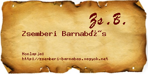 Zsemberi Barnabás névjegykártya